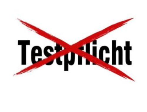 Testpflicht entfällt ab 16.05.2022 für alle.